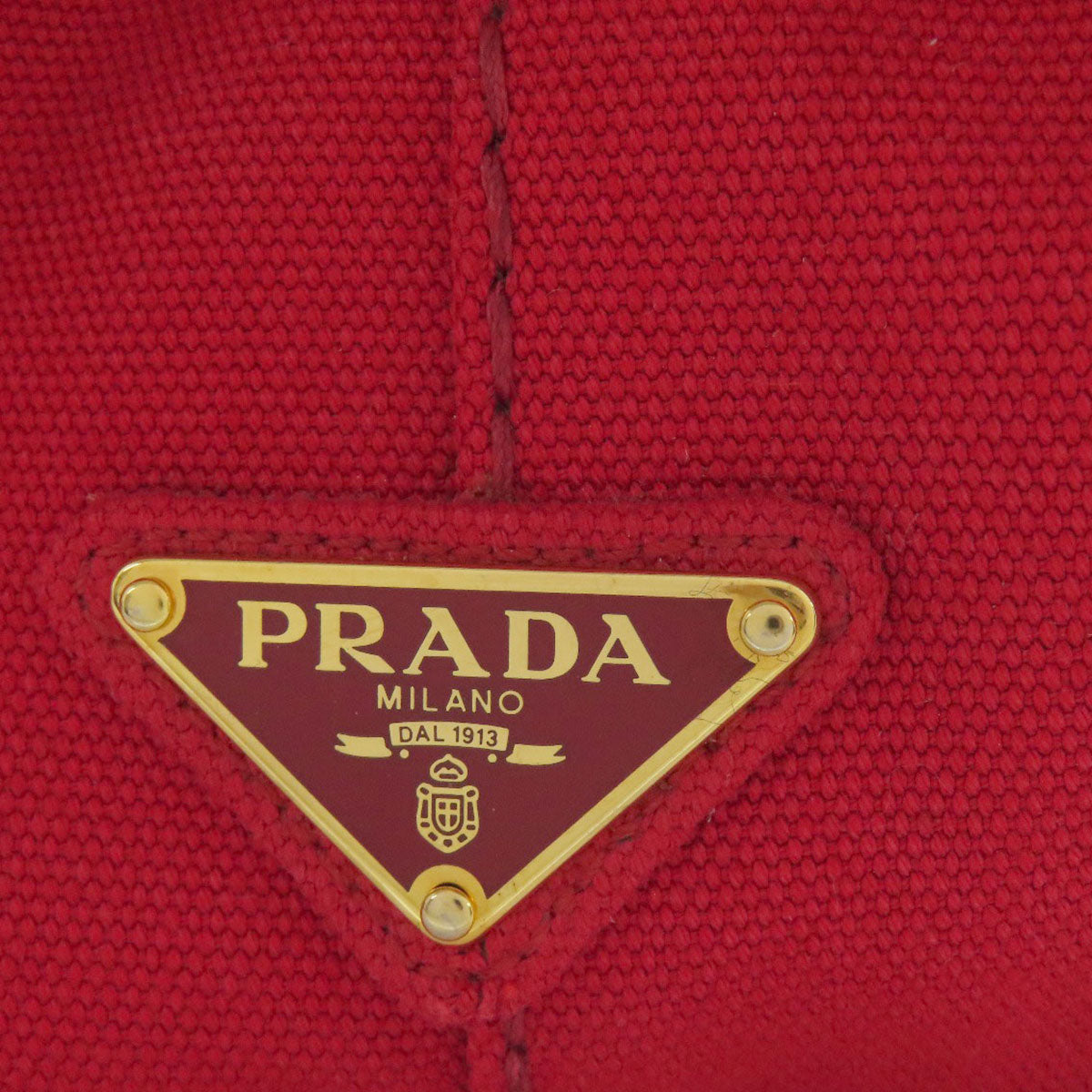 PRADA Handbag canvas Red Canapa mini 2 WAY