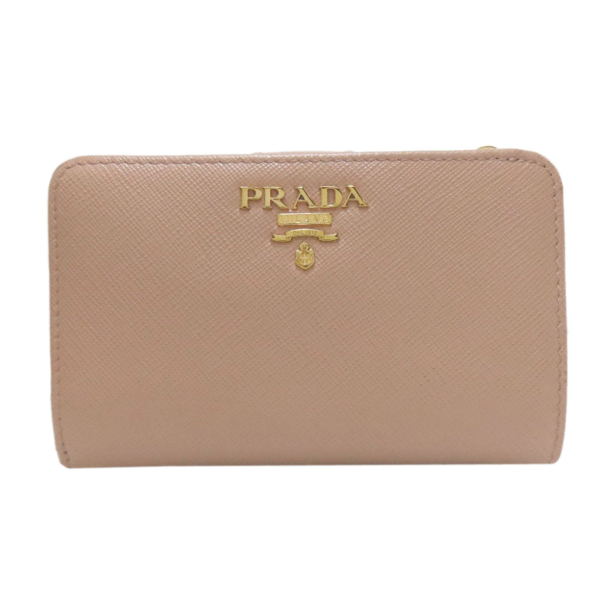PRADA Bifold Wallet Safiano beige logo