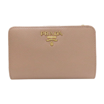PRADA Bifold Wallet Safiano beige logo