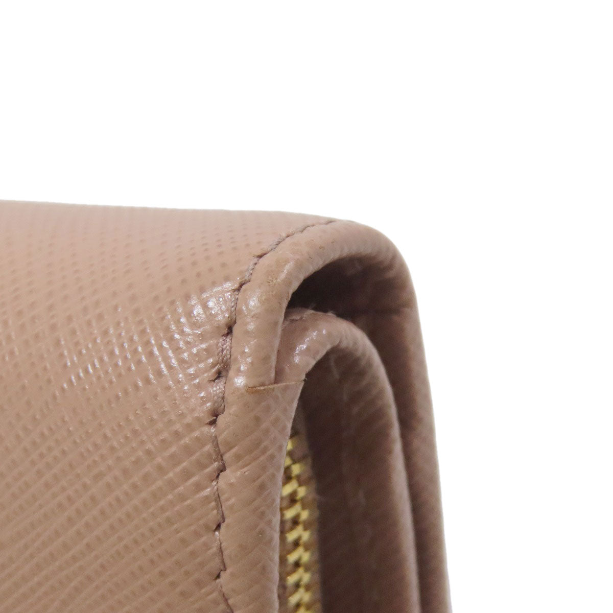 PRADA Bifold Wallet Safiano beige logo