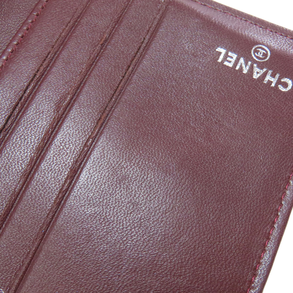 CHANEL Bifold Wallet lambskin black COCO Mark Matelasse SilverMetal