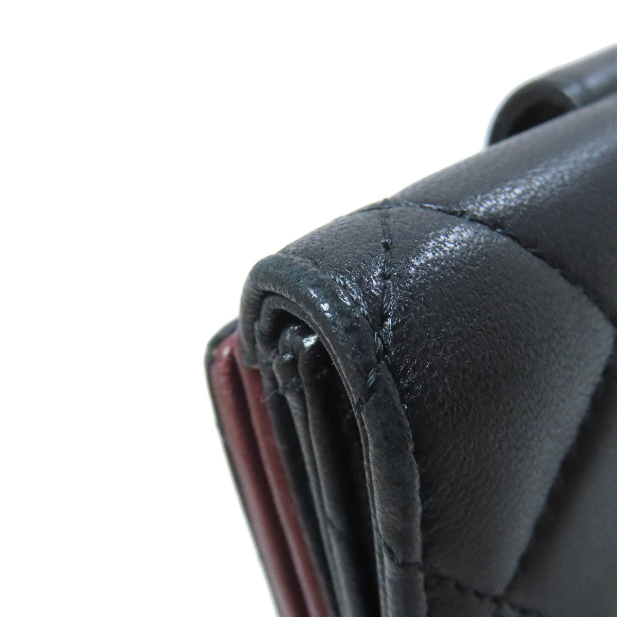 CHANEL Bifold Wallet lambskin black COCO Mark Matelasse SilverMetal