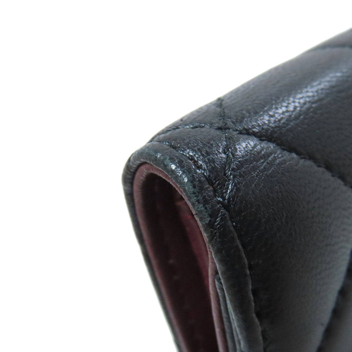 CHANEL Bifold Wallet lambskin black COCO Mark Matelasse SilverMetal