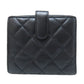 CHANEL Bifold Wallet lambskin black COCO Mark Matelasse SilverMetal