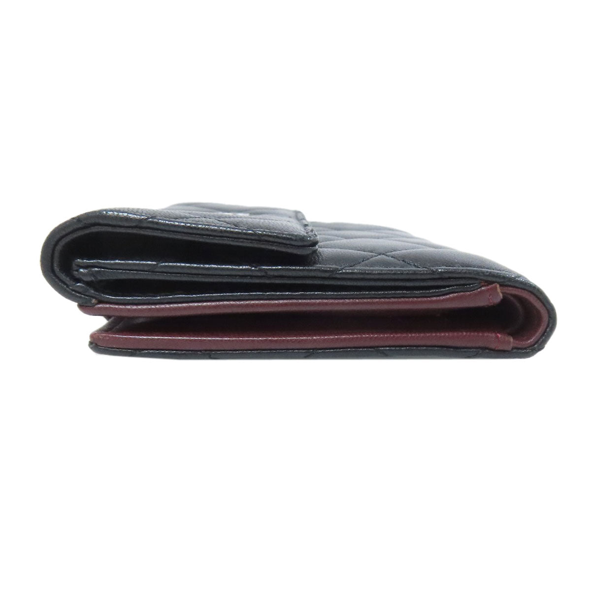 CHANEL Bifold Wallet lambskin black COCO Mark Matelasse SilverMetal