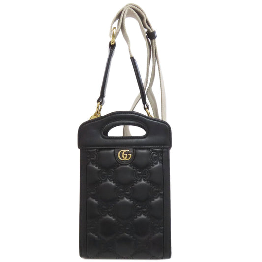 GUCCI Shoulder Bag 723776 Calfskin black GG Matelasse Mini Top Handle 2-Way Bag