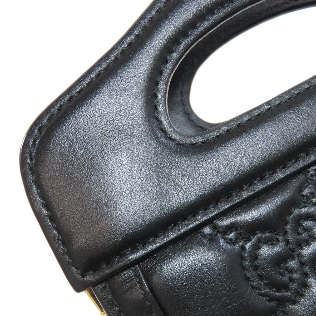 GUCCI Shoulder Bag 723776 Calfskin black GG Matelasse Mini Top Handle 2-Way Bag