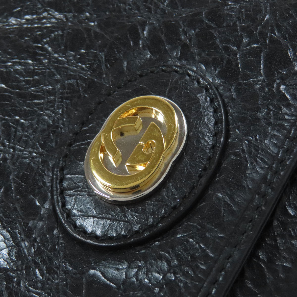 GUCCI Shoulder Bag 574760 leather black Messenger bag with logo