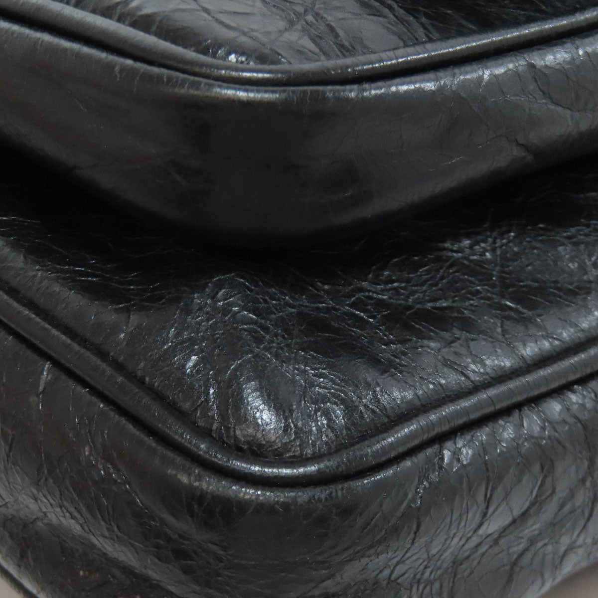 GUCCI Shoulder Bag 574760 leather black Messenger bag with logo