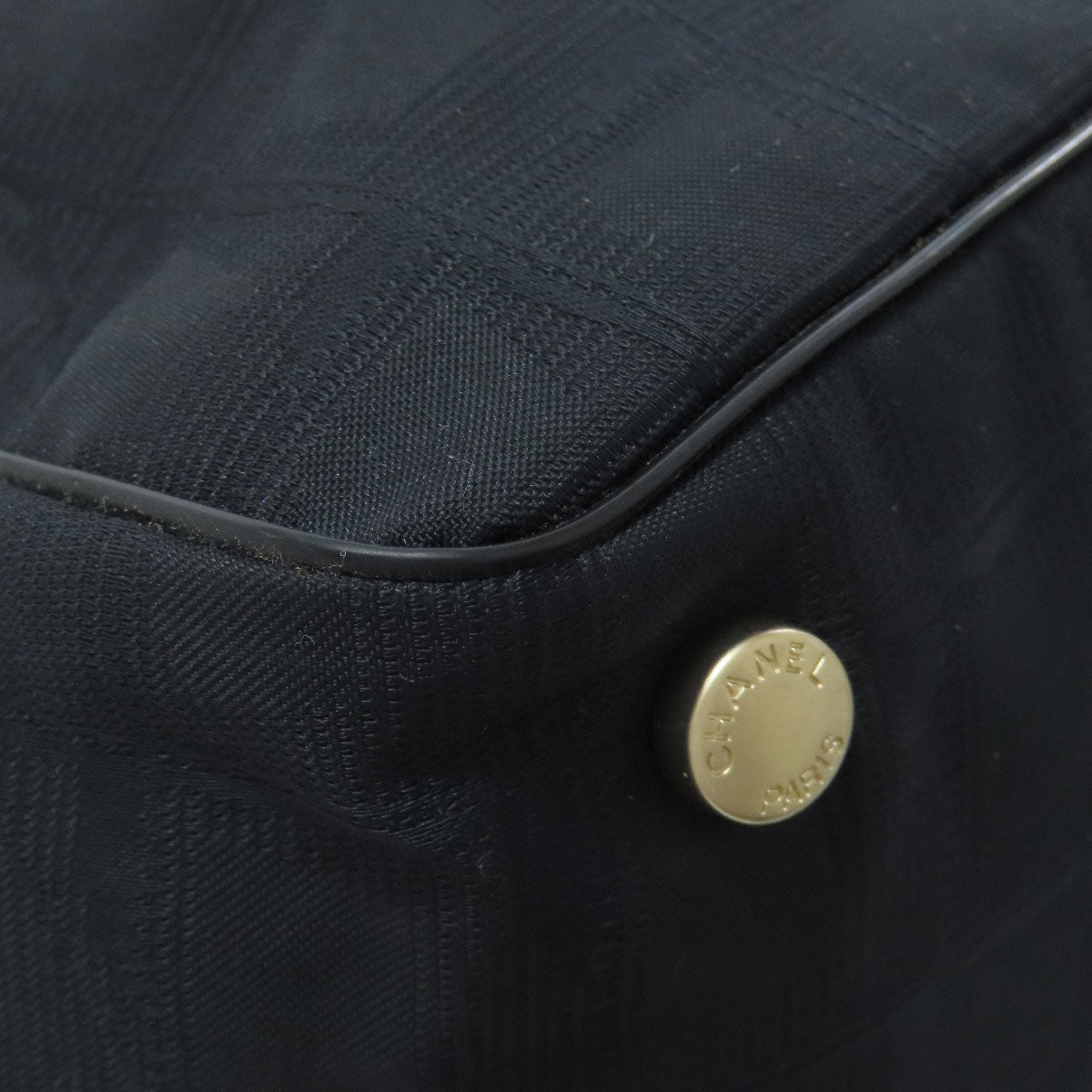 CHANEL Tote Bag Nylon jacquard black New Travel Line MM