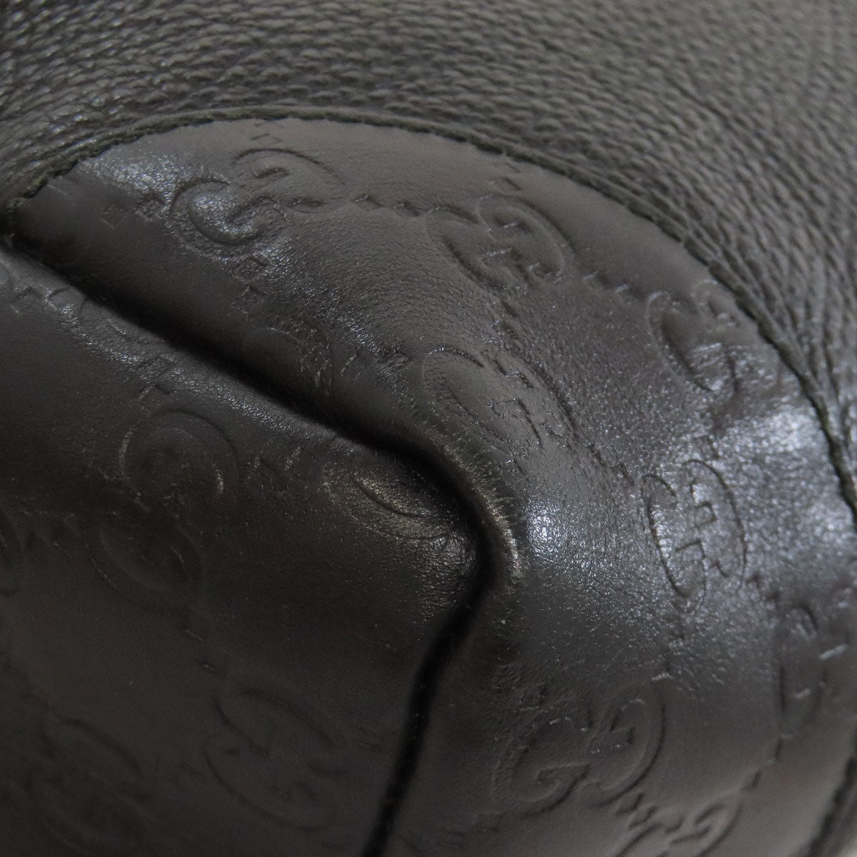 GUCCI Shoulder Bag 257301 leather black GG Signature Shima Outlet