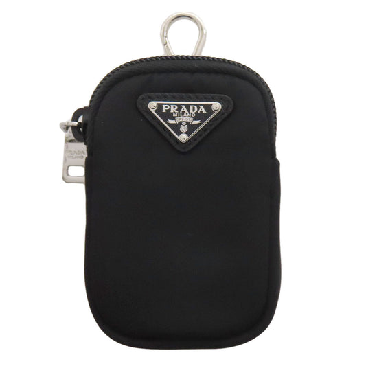 PRADA Accessory pouch Nylon black Logo Metal Mini Pouch RE NYLON