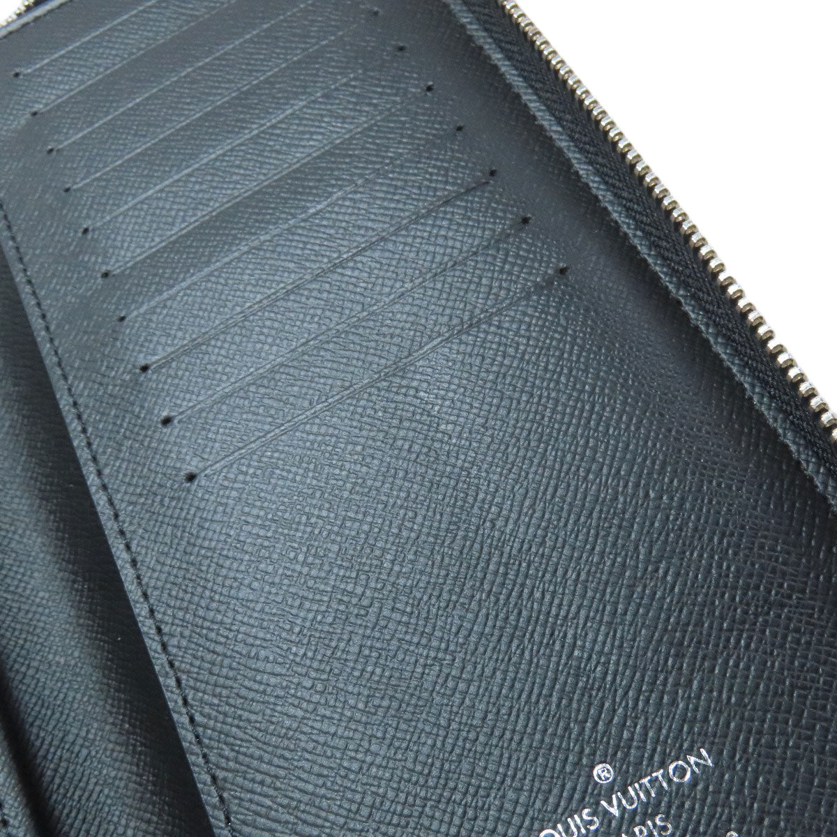 LOUIS VUITTON Long Wallet Purse Damier canvas black Zippy wallet ã» Vertical