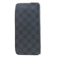 LOUIS VUITTON Long Wallet Purse Damier canvas black Zippy wallet ã» Vertical