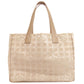 CHANEL Tote Bag Nylon jacquard beige New travel line