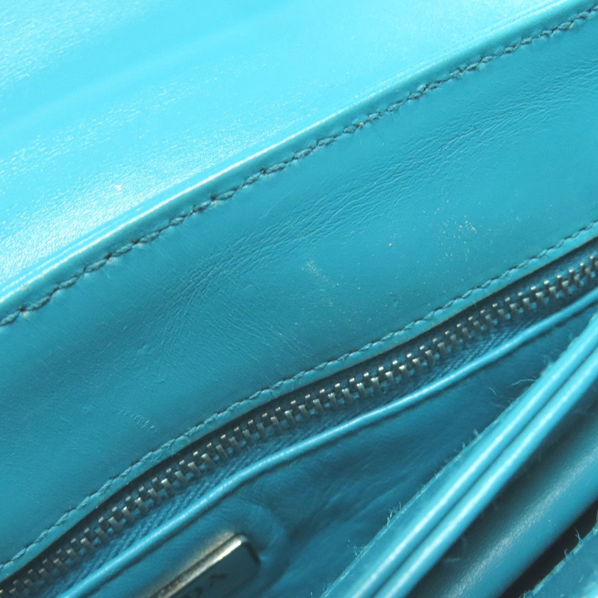 PRADA Shoulder Bag leather green ChainShoulder