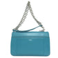 PRADA Shoulder Bag leather green ChainShoulder