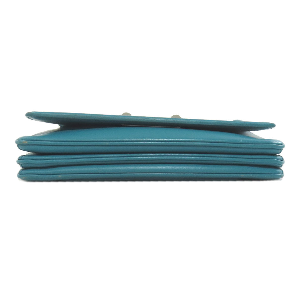 PRADA Shoulder Bag leather green ChainShoulder