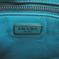 PRADA Shoulder Bag leather green ChainShoulder