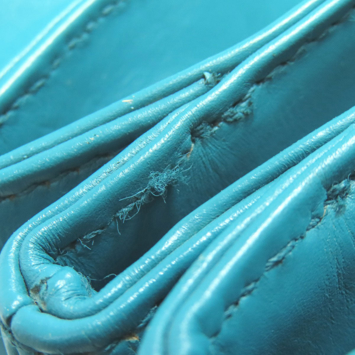 PRADA Shoulder Bag leather green ChainShoulder