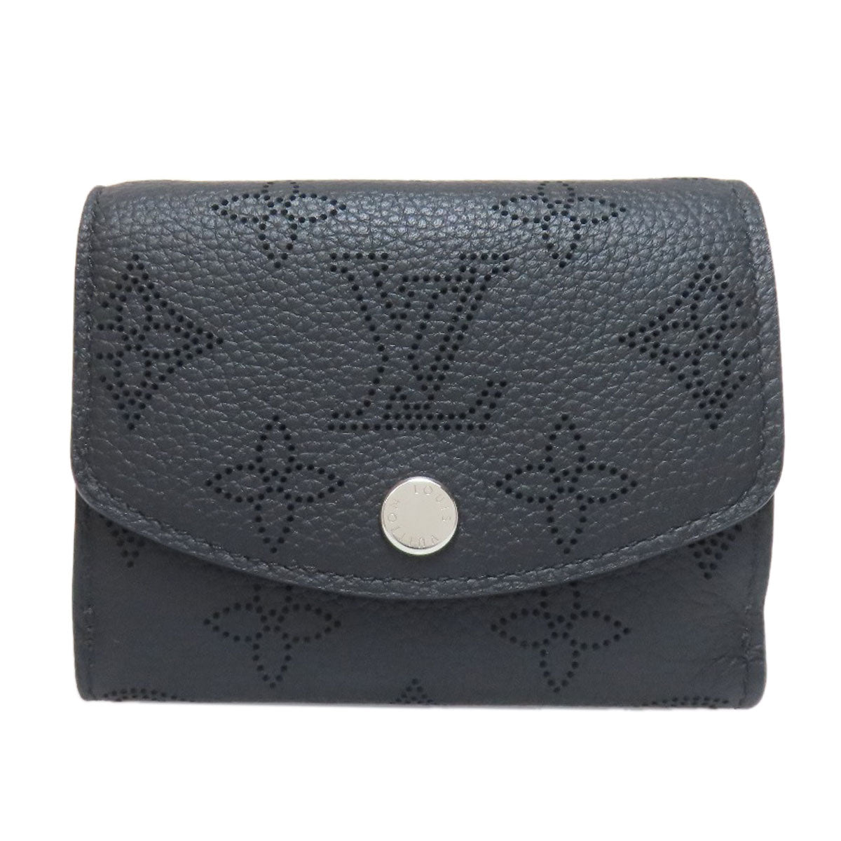 LOUIS VUITTON Bifold Wallet M67498 Mahina leather black Portefeuille Iris XS