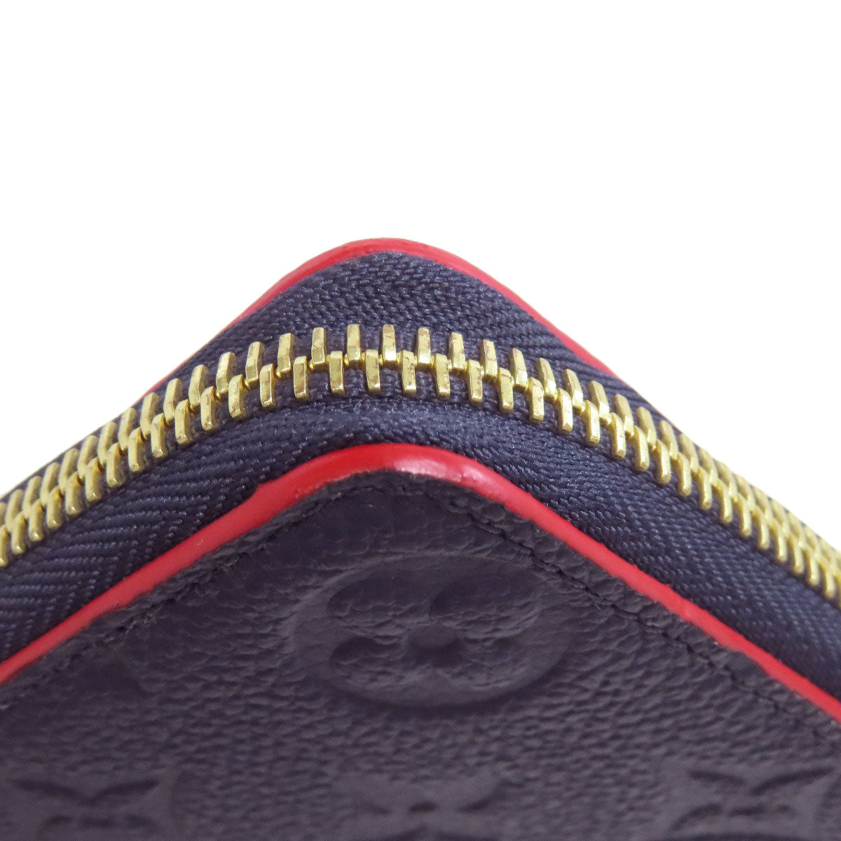 LOUIS VUITTON Long Wallet Purse M69415 Ann Platt Navy Portefeuille Clemence