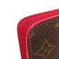LOUIS VUITTON Long Wallet Purse M95006 Monogram canvas Brown Porto Monnaie Zip Cherry
