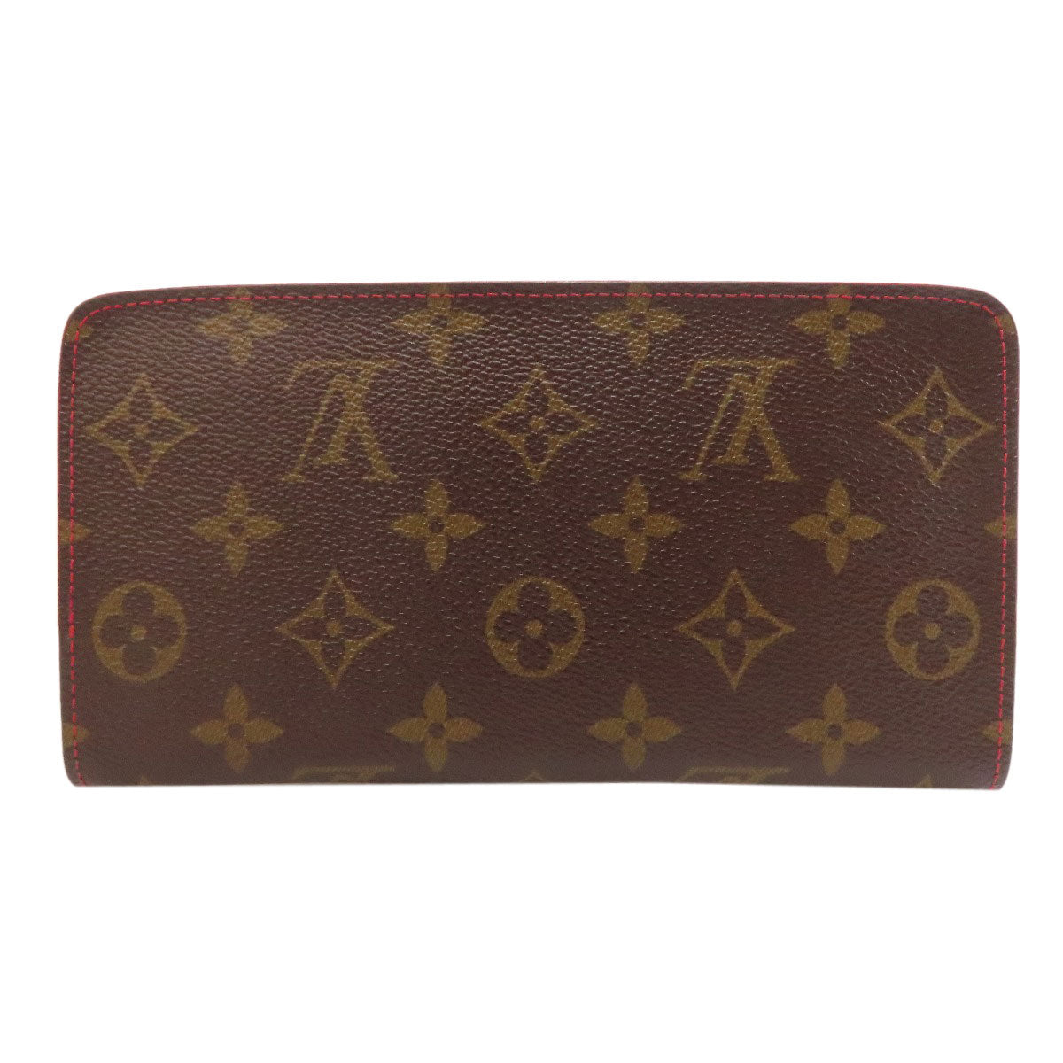 LOUIS VUITTON Long Wallet Purse M95006 Monogram canvas Brown Porto Monnaie Zip Cherry