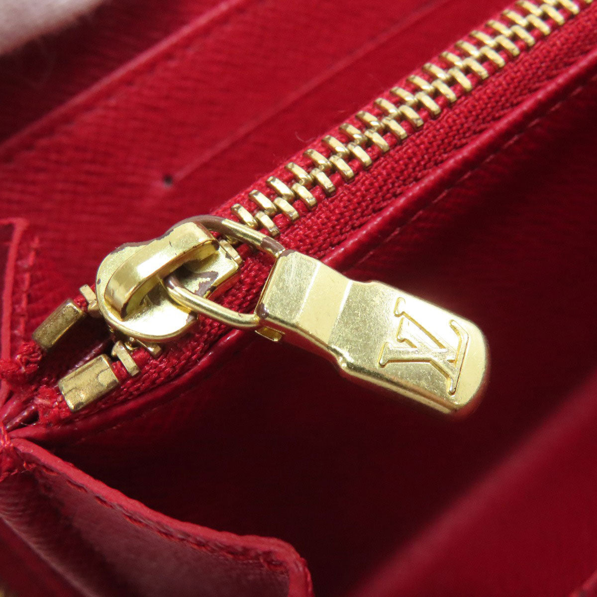 LOUIS VUITTON Long Wallet Purse M95006 Monogram canvas Brown Porto Monnaie Zip Cherry