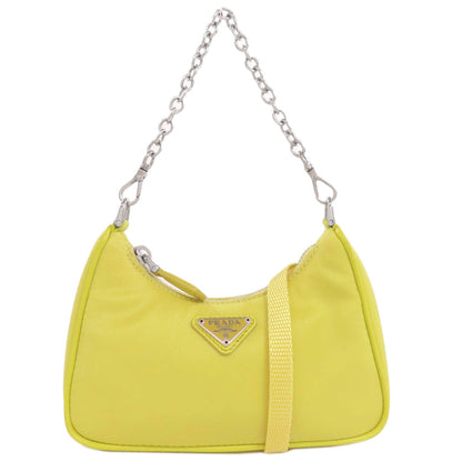 PRADA Handbag Nylon yellow Mini 2WAY