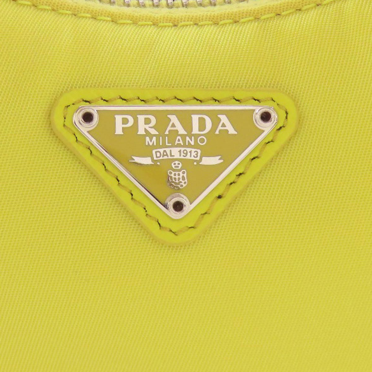 PRADA Handbag Nylon yellow Mini 2WAY