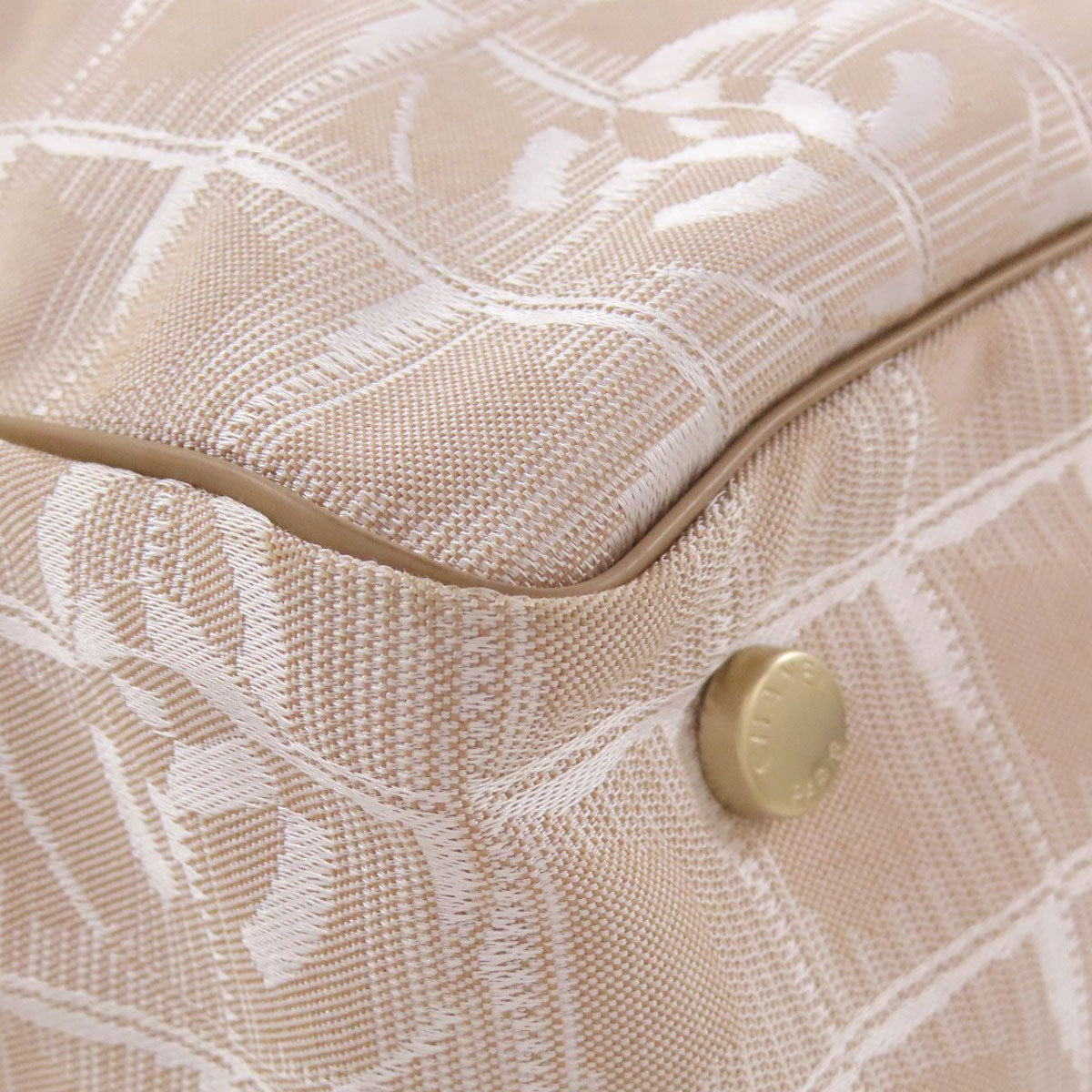 CHANEL Tote Bag Nylon jacquard beige New Travel Line MM