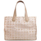 CHANEL Tote Bag Nylon jacquard beige New Travel Line MM
