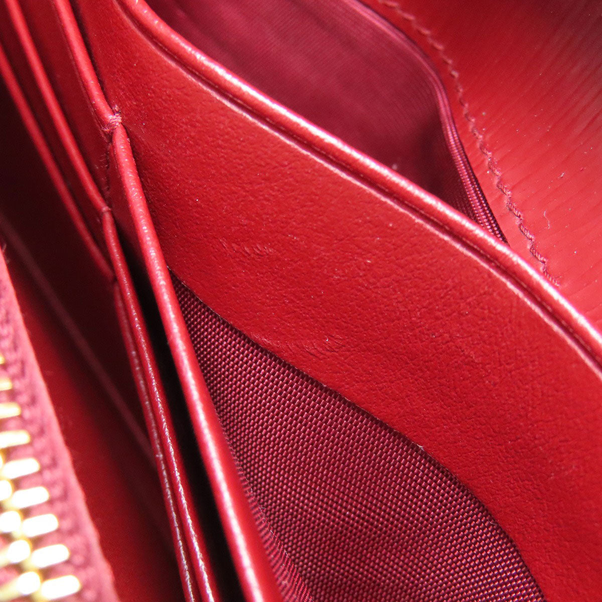 PRADA Long Wallet Purse Safiano Red Chain wallet