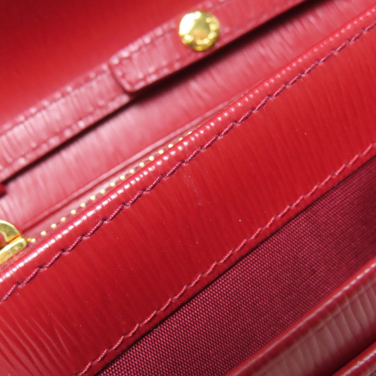 PRADA Long Wallet Purse Safiano Red Chain wallet