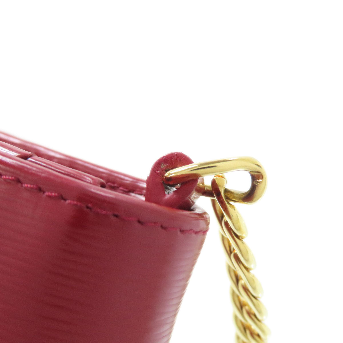 PRADA Long Wallet Purse Safiano Red Chain wallet