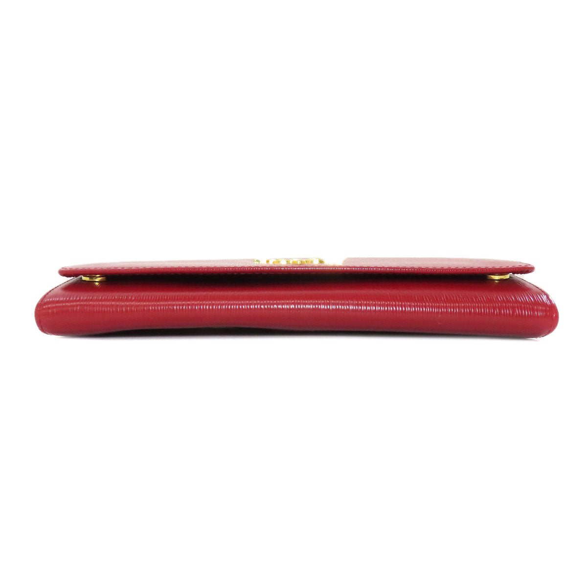 PRADA Long Wallet Purse Safiano Red Chain wallet