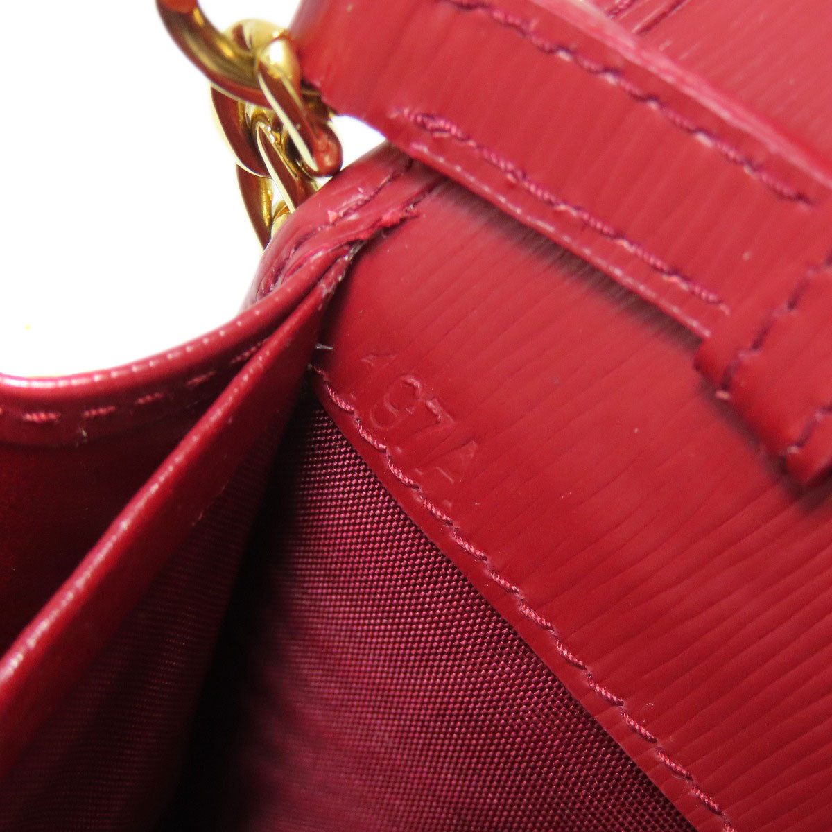 PRADA Long Wallet Purse Safiano Red Chain wallet