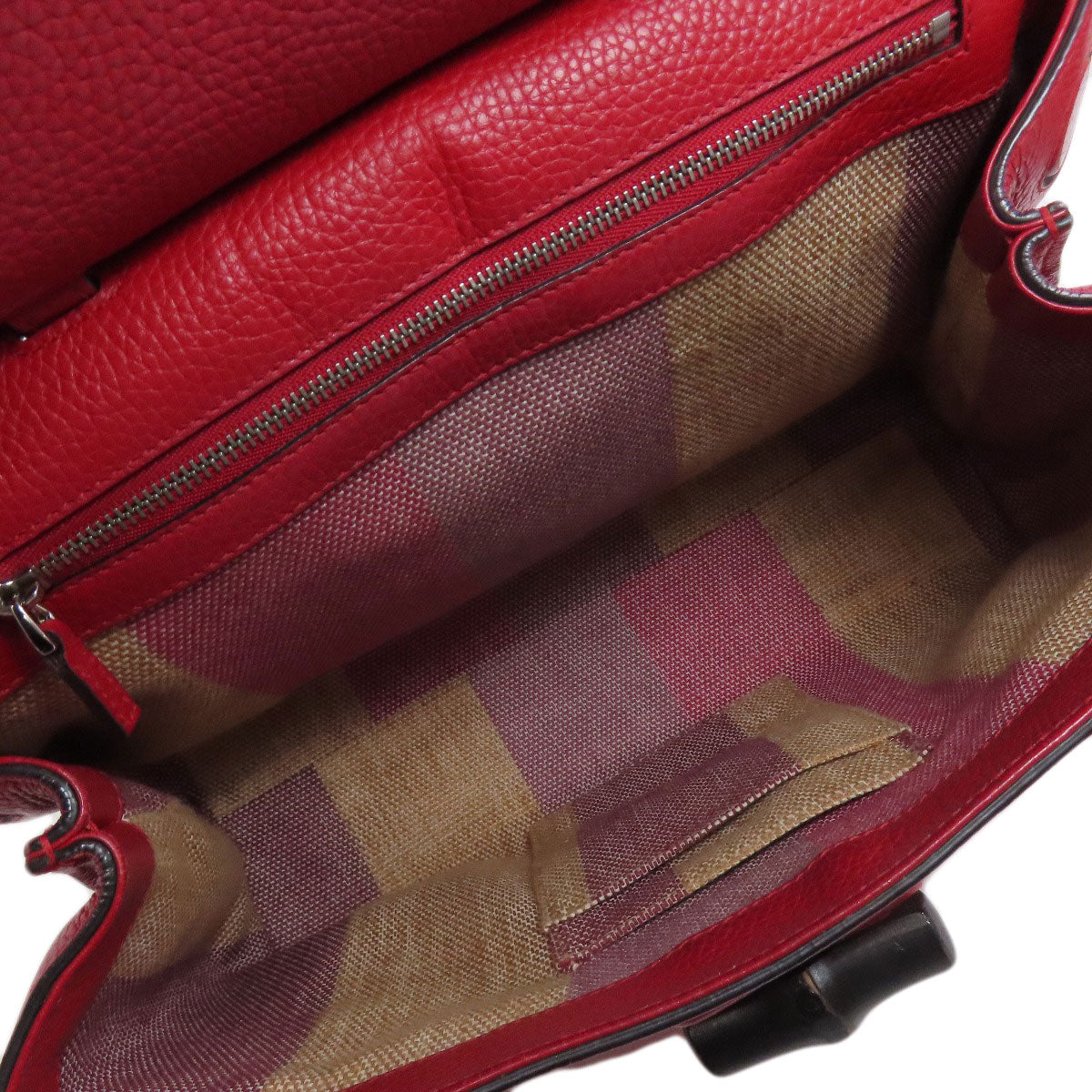 GUCCI Handbag 392013 leather Red Bamboo Daily 2WAY