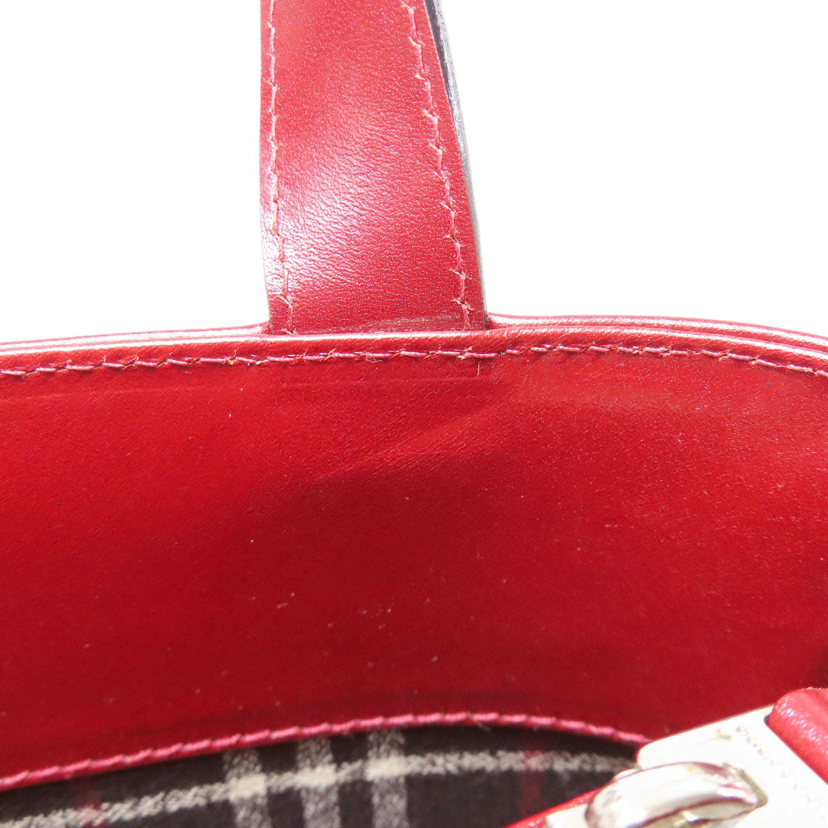 BURBERRY Handbag leather Red logo