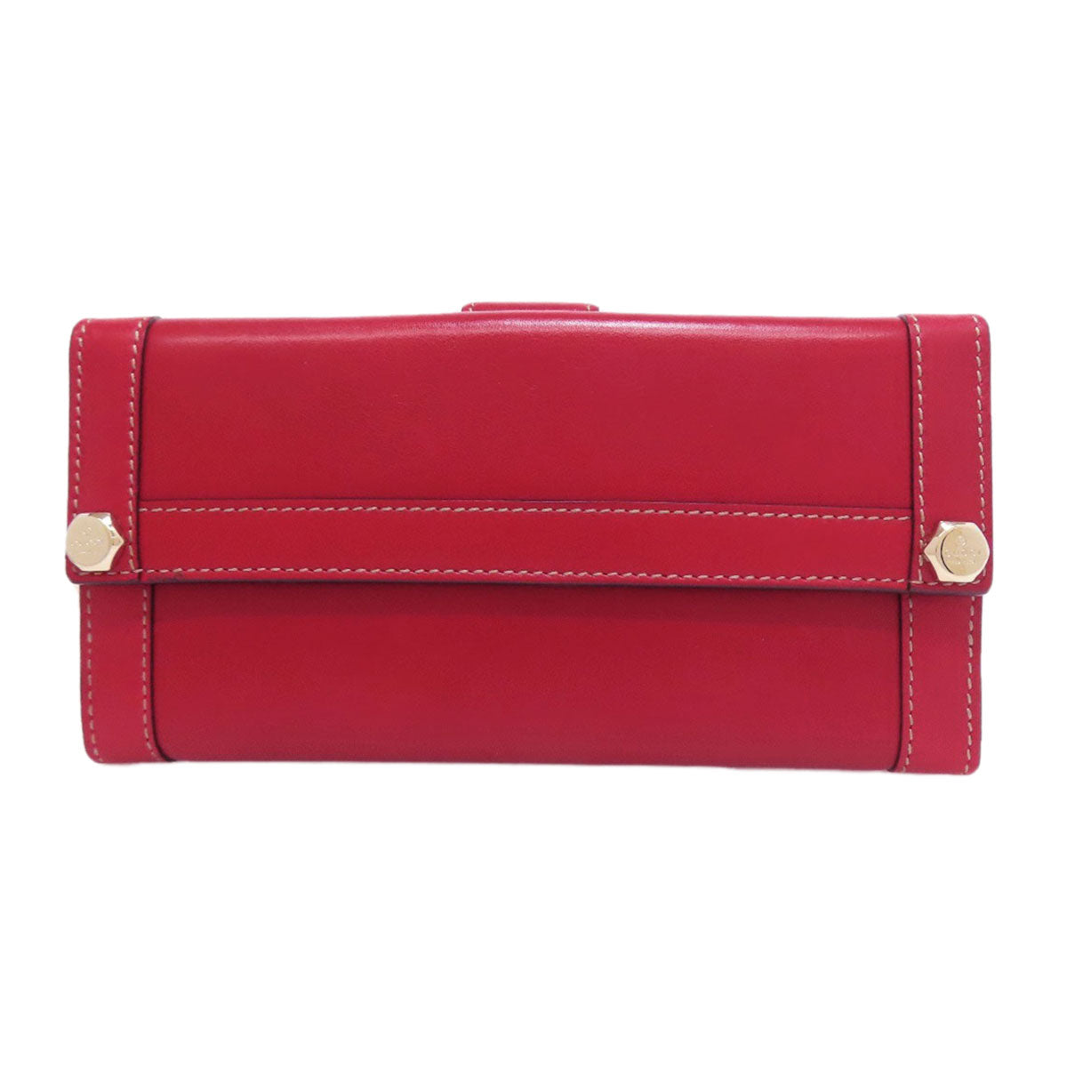 GUCCI Long Wallet Purse 153211 Calfskin Red W Hook Wallet