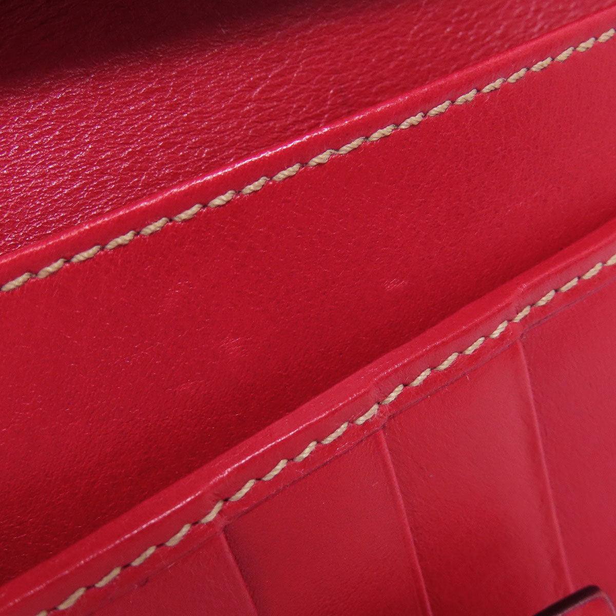 GUCCI Long Wallet Purse 153211 Calfskin Red W Hook Wallet