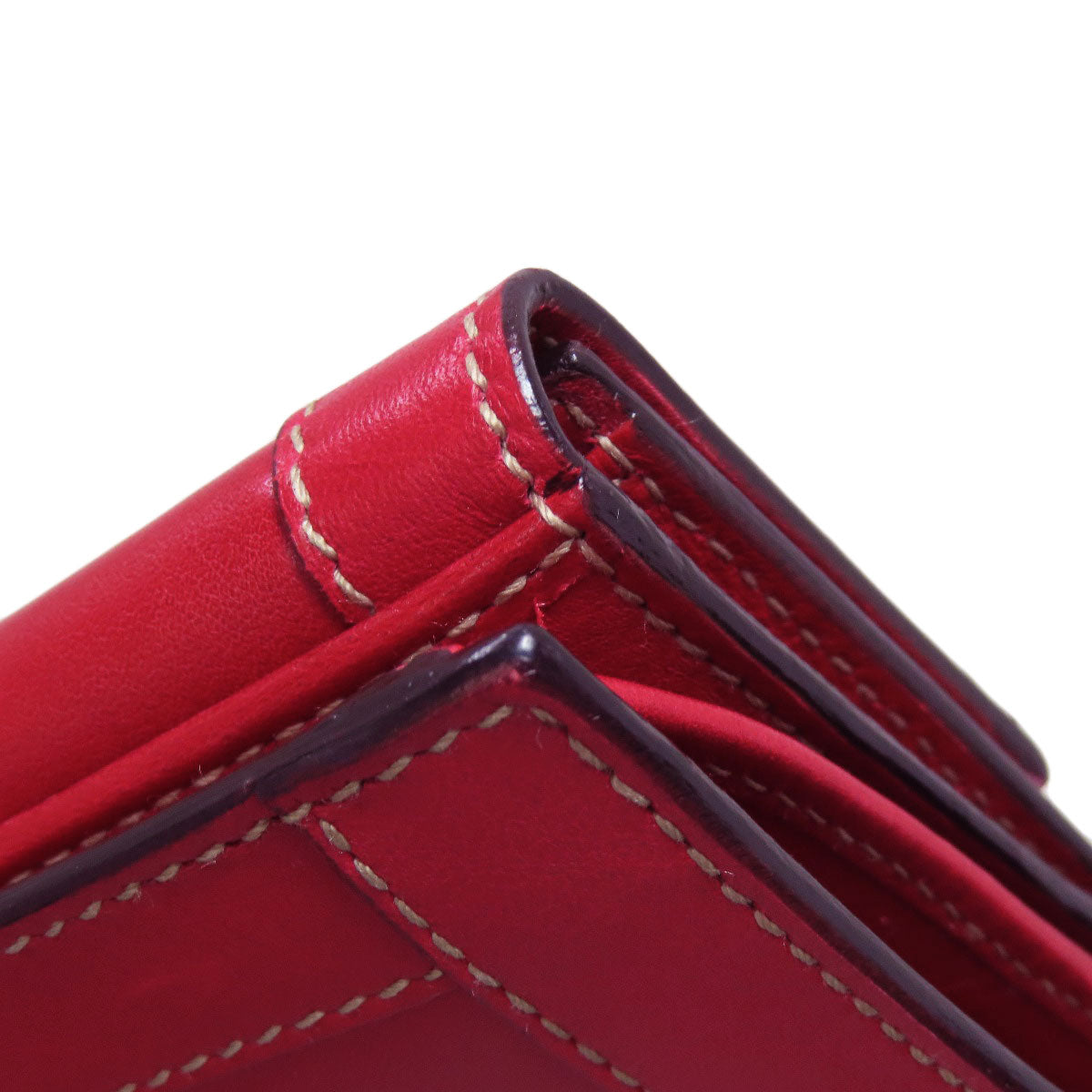 GUCCI Long Wallet Purse 153211 Calfskin Red W Hook Wallet