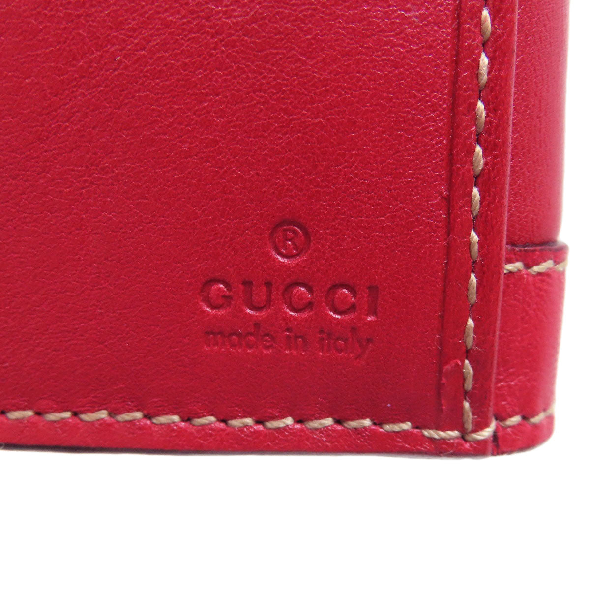 GUCCI Long Wallet Purse 153211 Calfskin Red W Hook Wallet