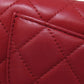 CHANEL Long Wallet Purse lambskin Red Matelasse COCO Mark SilverMetal