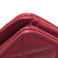 CHANEL Long Wallet Purse lambskin Red Matelasse COCO Mark SilverMetal