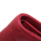 CHANEL Long Wallet Purse lambskin Red Matelasse COCO Mark SilverMetal