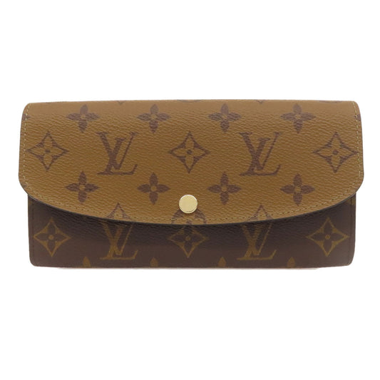LOUIS VUITTON Long Wallet Purse M82157 Monogram reverse Brown Portefeuille Emily