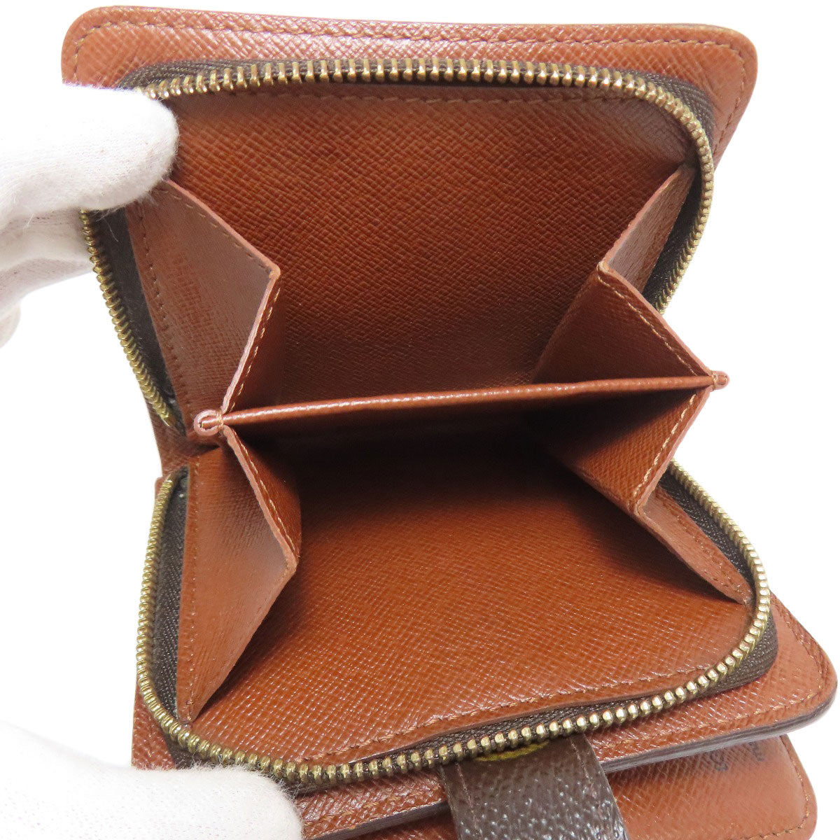 LOUIS VUITTON Bifold Wallet M61667 Monogram canvas Brown Compact zip