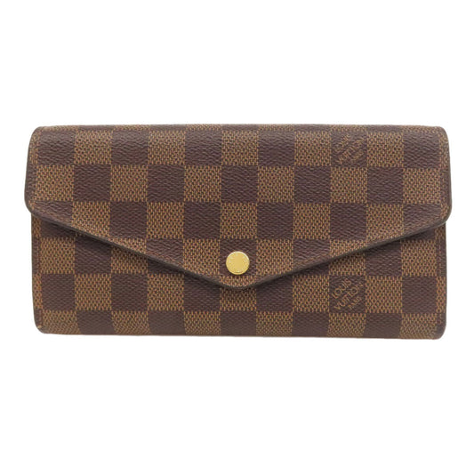 LOUIS VUITTON Long Wallet Purse N63209 Damier canvas Brown Portefeuille Sara